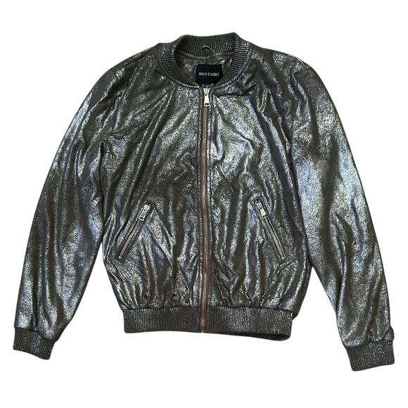 Dolce Cabo Gold Metallic Bomber Jacket Women's XS - Picture 1 of 7